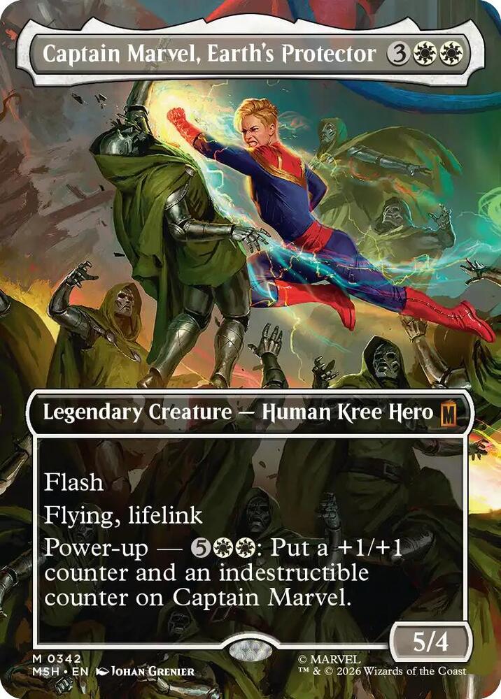 Captain Marvel, Earth's Protector (Borderless) 342 card from Marvel Super Heroes