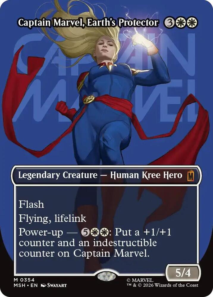 Captain Marvel, Earth's Protector (Borderless) 354 card from Marvel Super Heroes