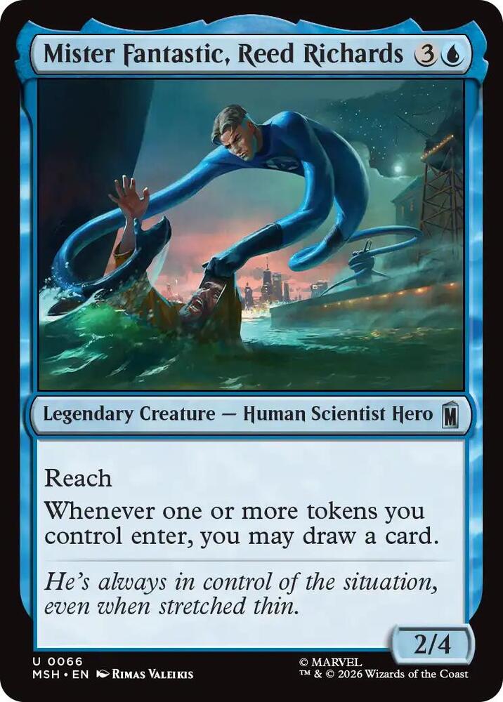 Mister Fantastic, Reed Richards 66 card from Marvel Super Heroes