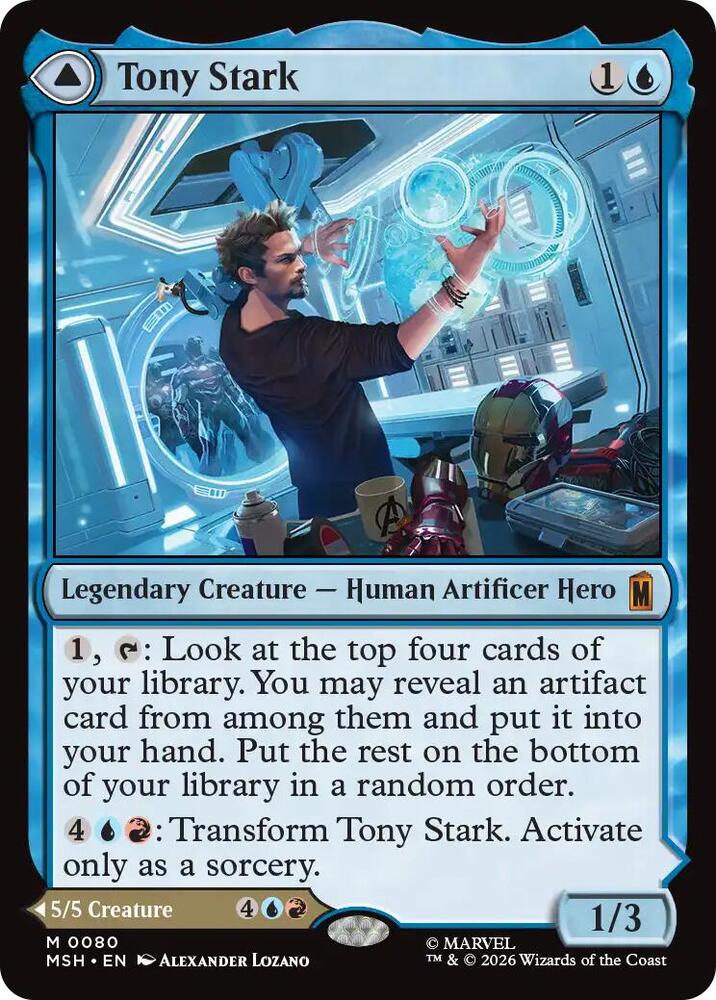 Tony Stark 80 card from Marvel Super Heroes