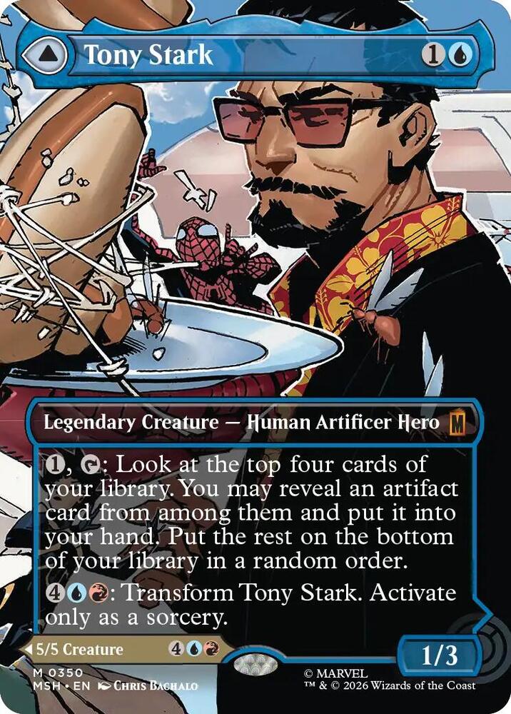 Tony Stark (Borderless) 350 card from Marvel Super Heroes