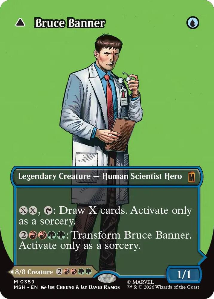 Bruce Banner (Borderless) 359 card from Marvel Super Heroes