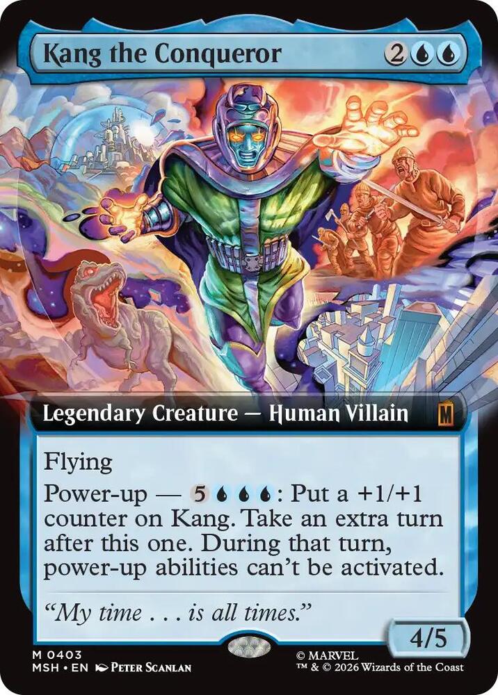 Kang the Conqueror (Extended Art) 403 card from Marvel Super Heroes