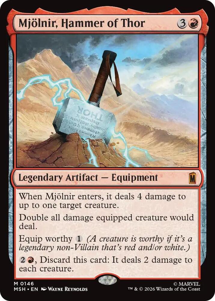 Mjolnir, Hammer of Thor 146 card from Marvel Super Heroes