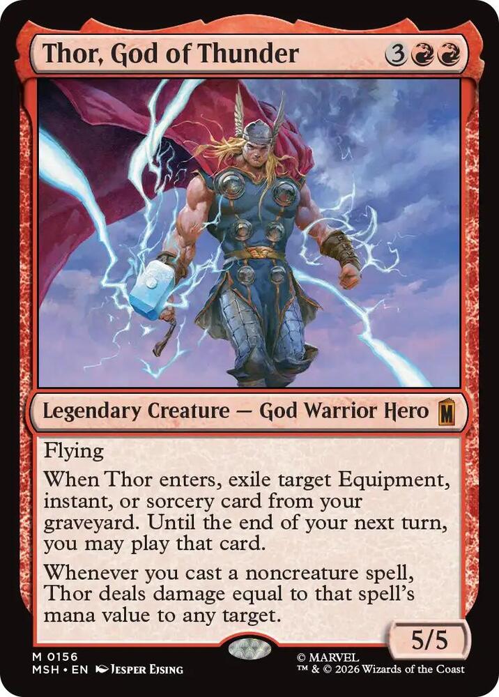Thor, God of Thunder 156 card from Marvel Super Heroes