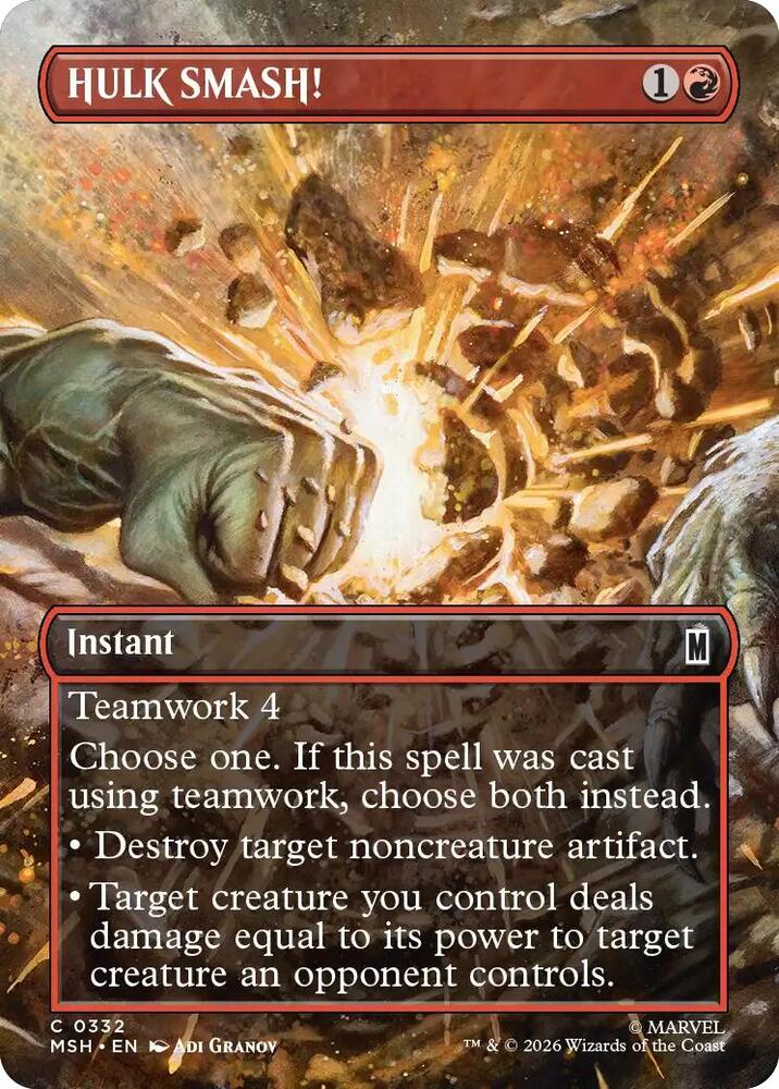 HULK SMASH! (Borderless) 332 card from Marvel Super Heroes