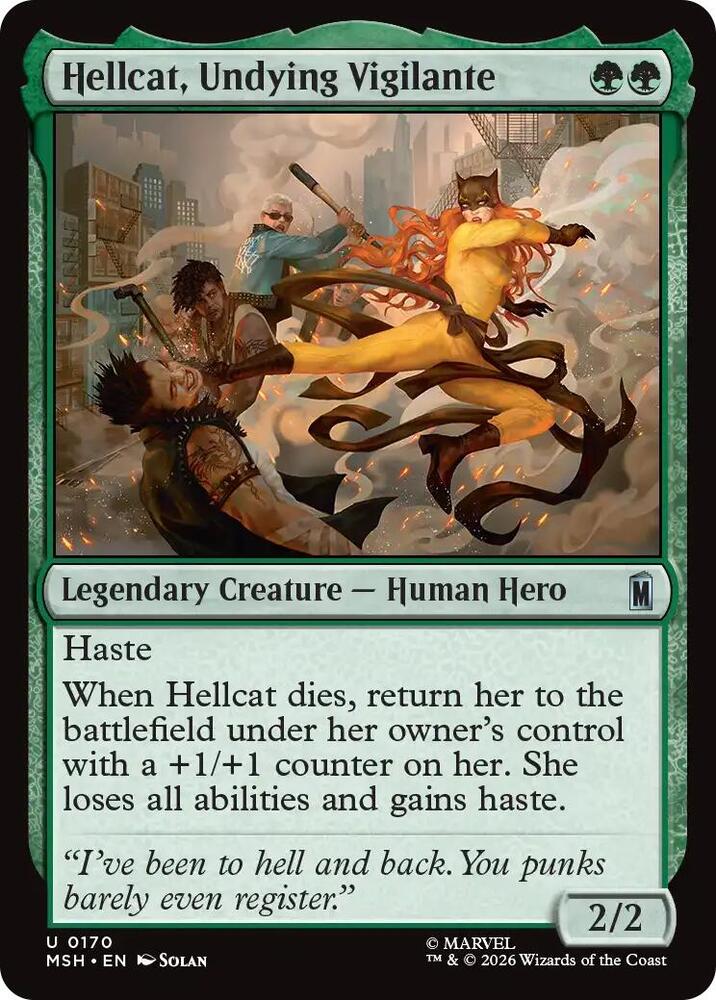 Hellcat, Undying Vigilante 170 card from Marvel Super Heroes
