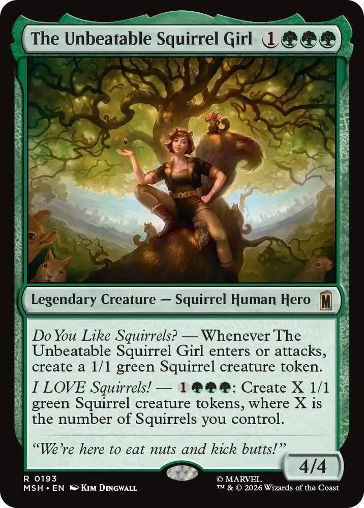 The Unbeatable Squirrel Girl 193 card from Marvel Super Heroes