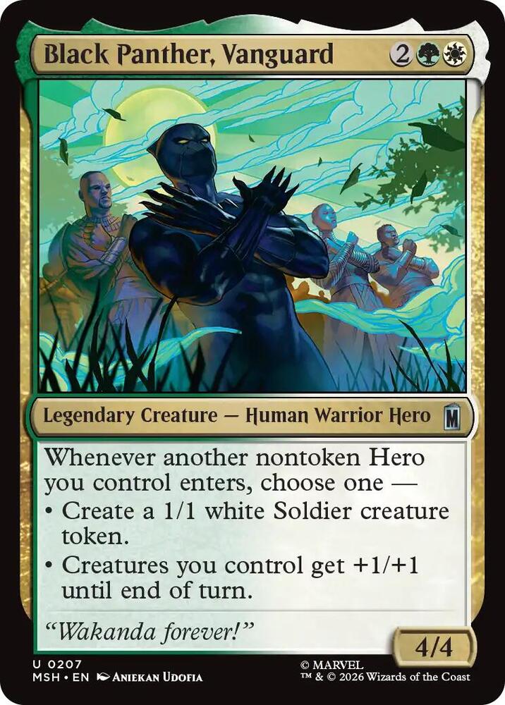 Black Panther, Vanguard 207 card from Marvel Super Heroes
