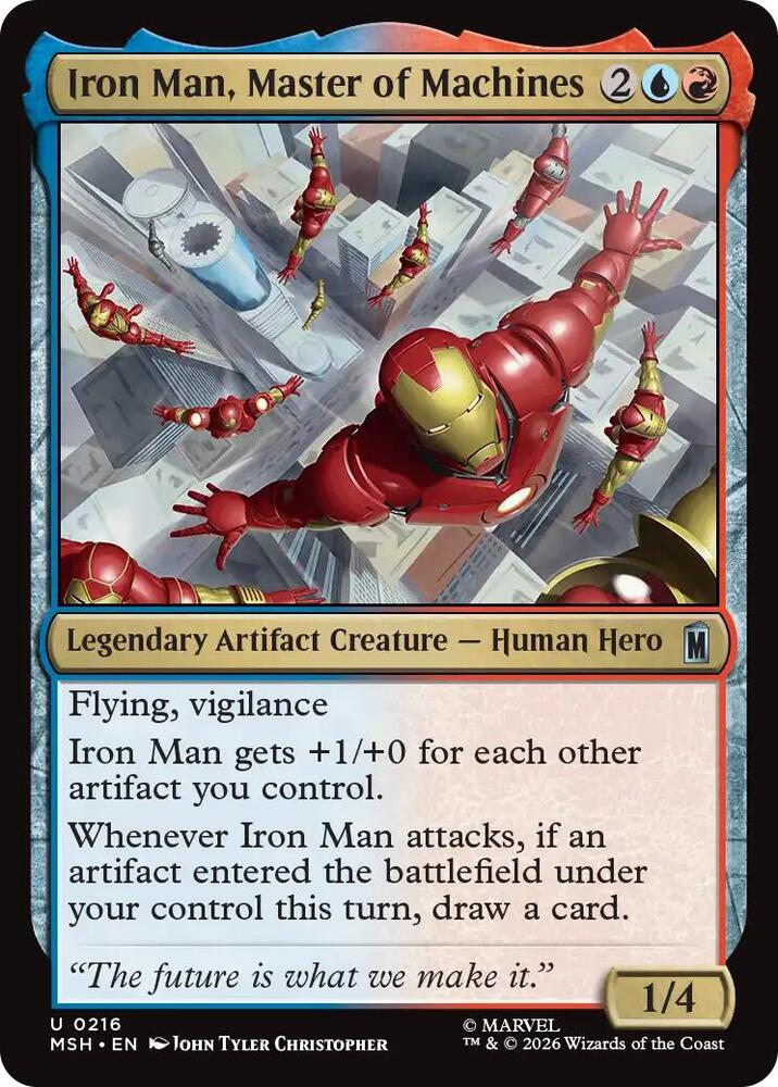 Iron Man, Master of Machines 216 card from Marvel Super Heroes