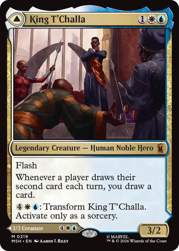 King T'Challa 219 card from Marvel Super Heroes