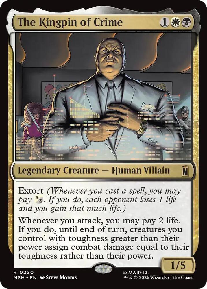 The Kingpin of Crime 220 card from Marvel Super Heroes