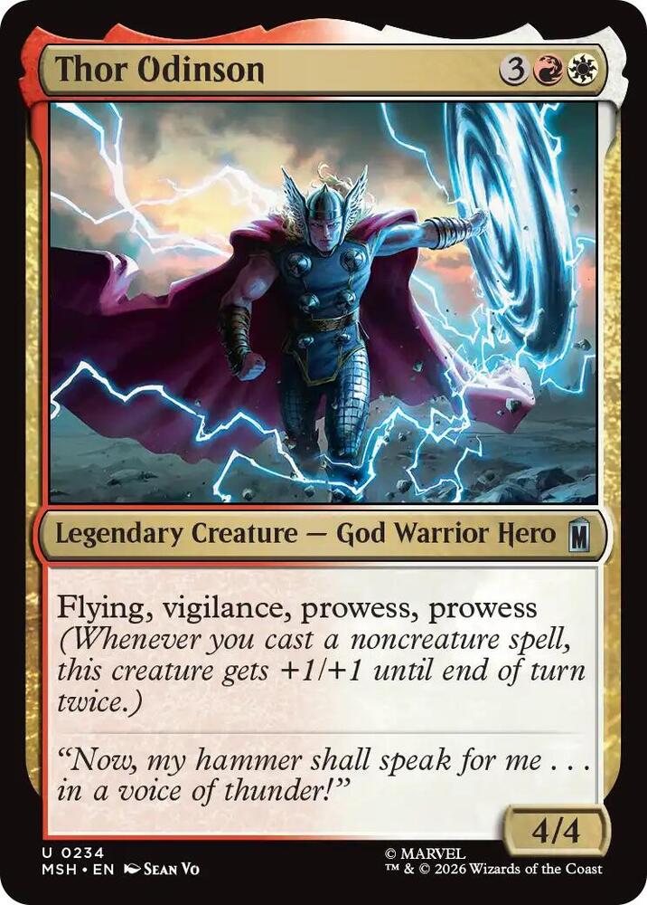 Thor Odinson 234 card from Marvel Super Heroes