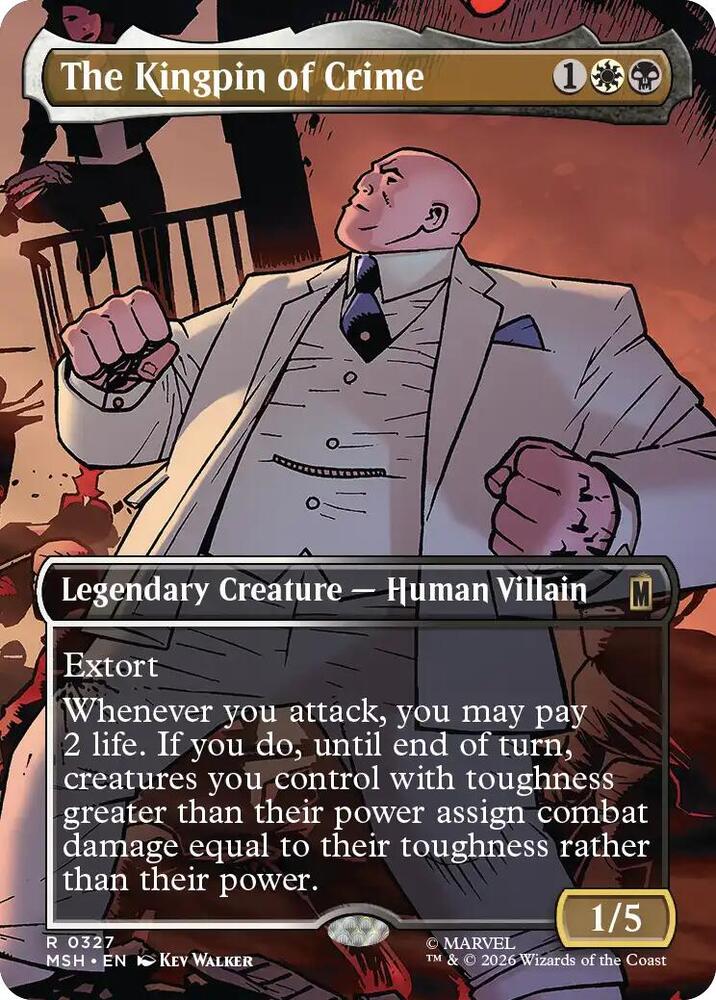 The Kingpin of Crime (Borderless) 327 card from Marvel Super Heroes