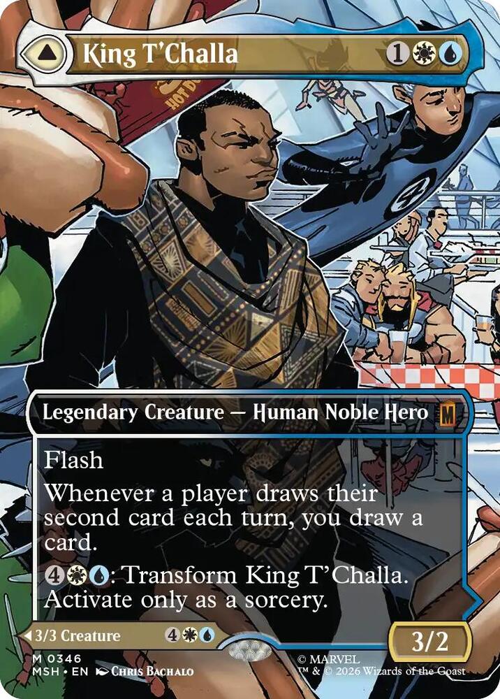 King T'Challa (Borderless) 346 card from Marvel Super Heroes