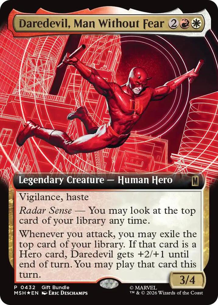 Daredevil, Man Without Fear (Extended Art) 432 card from Unique and Miscellaneous Promos