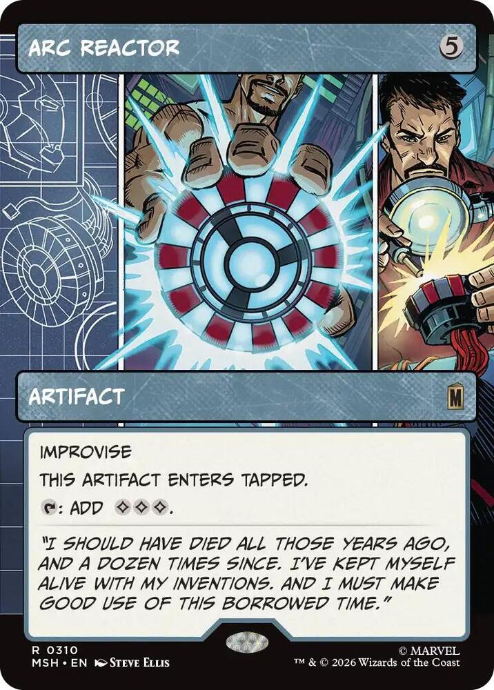 Arc Reactor (Borderless) 310 card from Marvel Super Heroes
