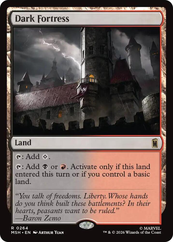 Dark Fortress 264 card from Marvel Super Heroes