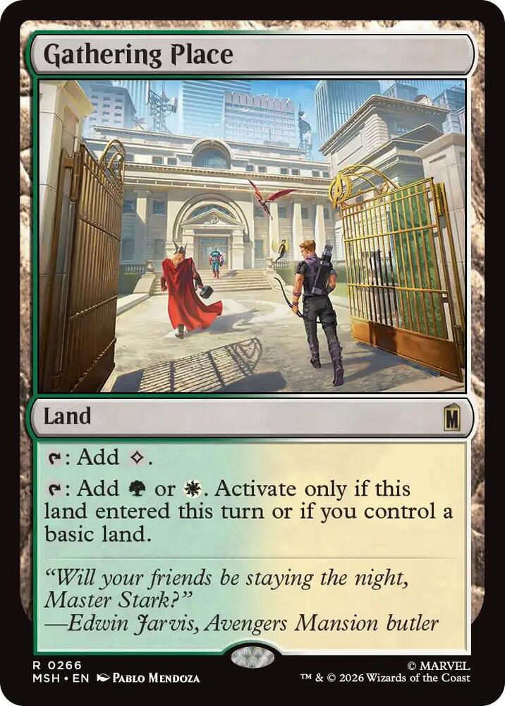Gathering Place 266 card from Marvel Super Heroes