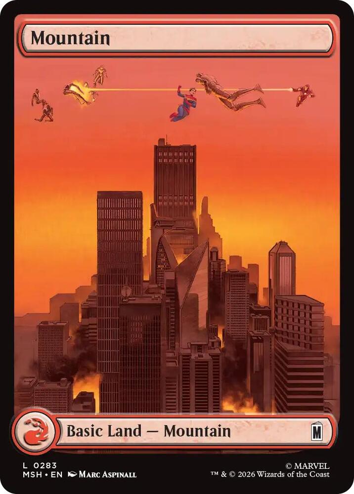 Mountain 283 card from Marvel Super Heroes