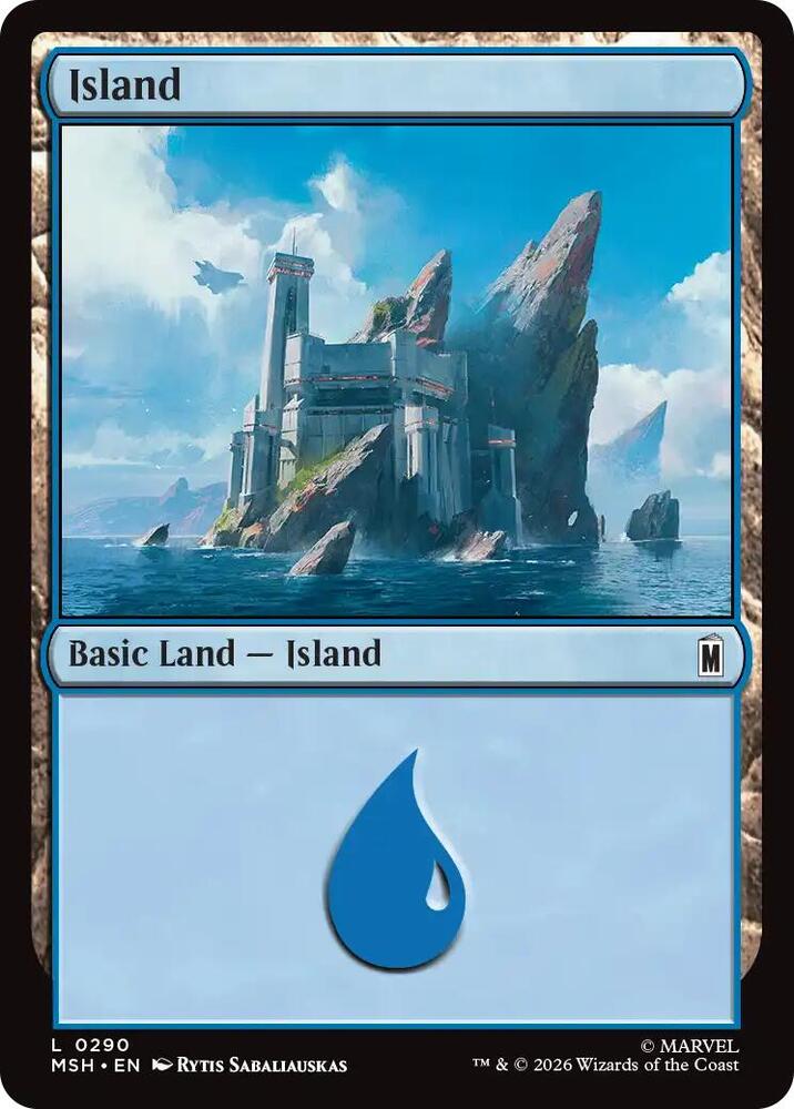 Island 290 card from Marvel Super Heroes