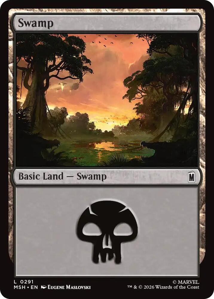 Swamp 291 card from Marvel Super Heroes