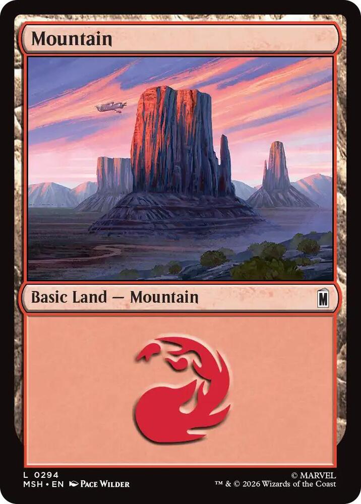 Mountain 294 card from Marvel Super Heroes
