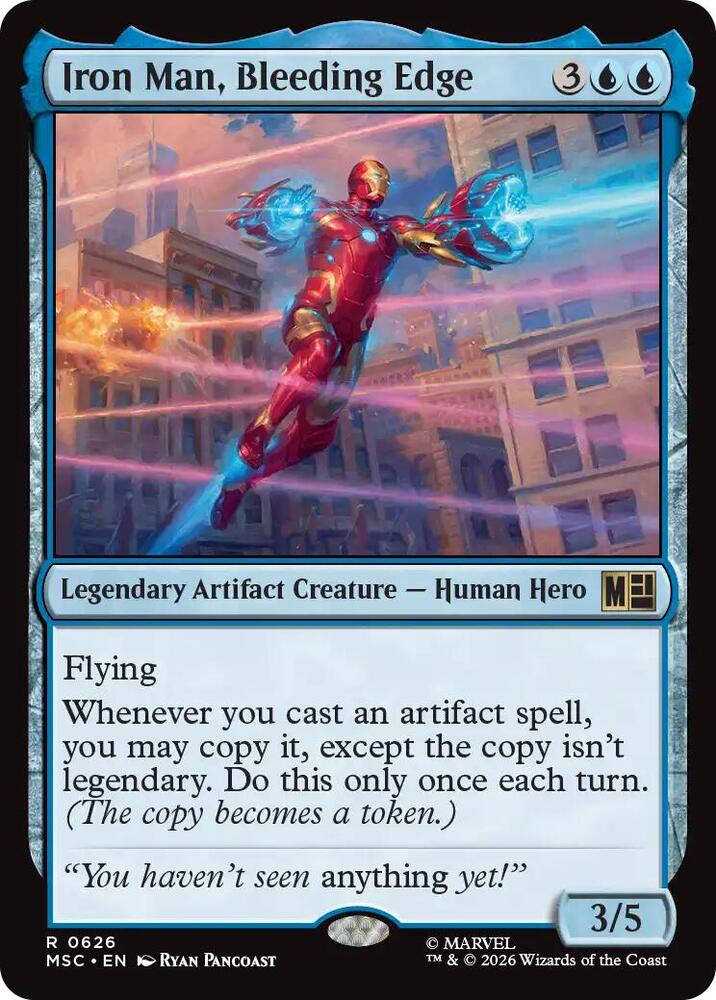 Iron Man, Bleeding Edge 626 card from Commander: Marvel Super Heroes