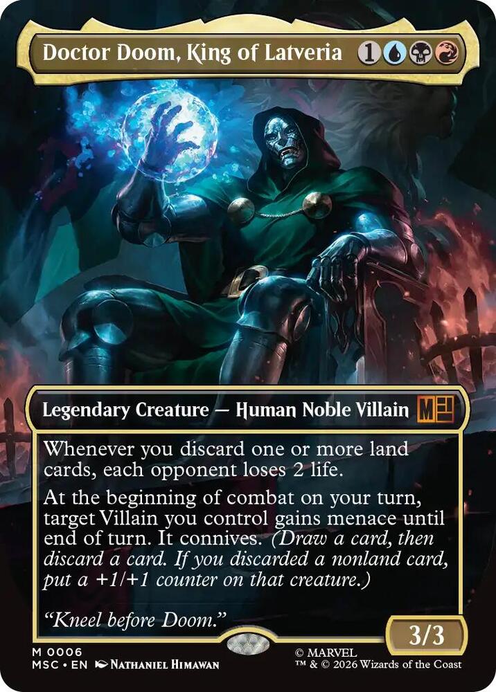 Doctor Doom, King of Latveria (Borderless) 6 card from Commander: Marvel Super Heroes