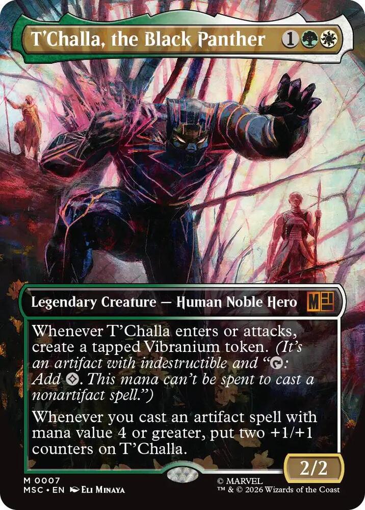 T'Challa, the Black Panther (Borderless) 7 card from Commander: Marvel Super Heroes