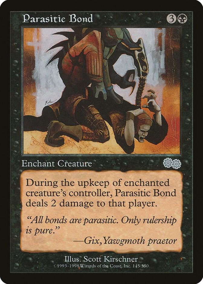 Parasitic Bond 145 card from Urza's Saga