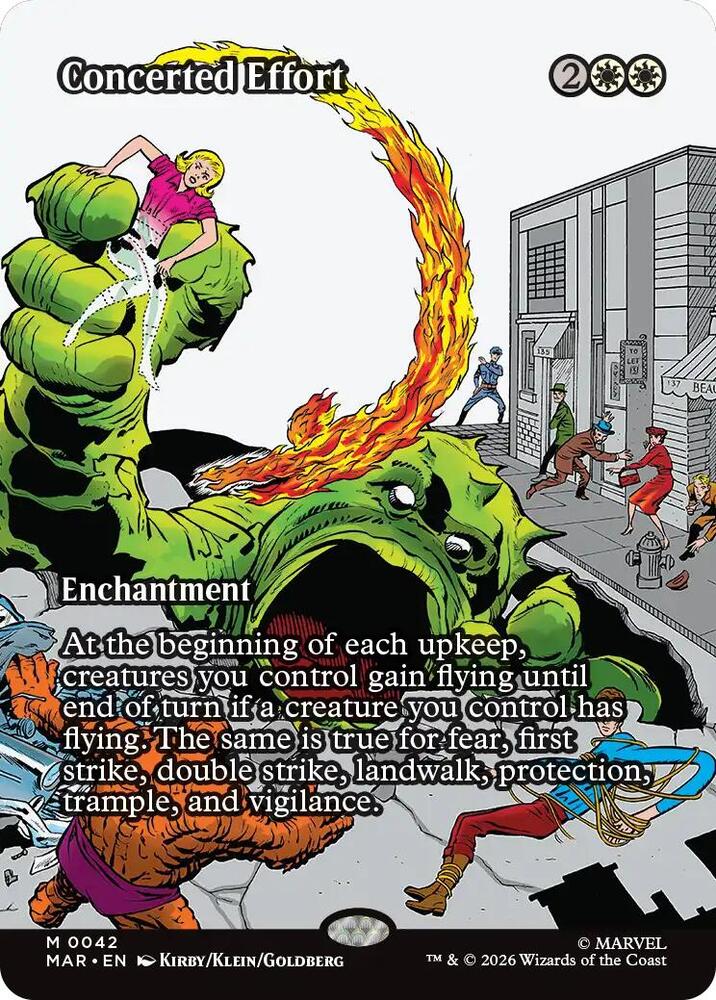 Concerted Effort (Borderless) 42 card from Marvel Universe Eternal-Legal