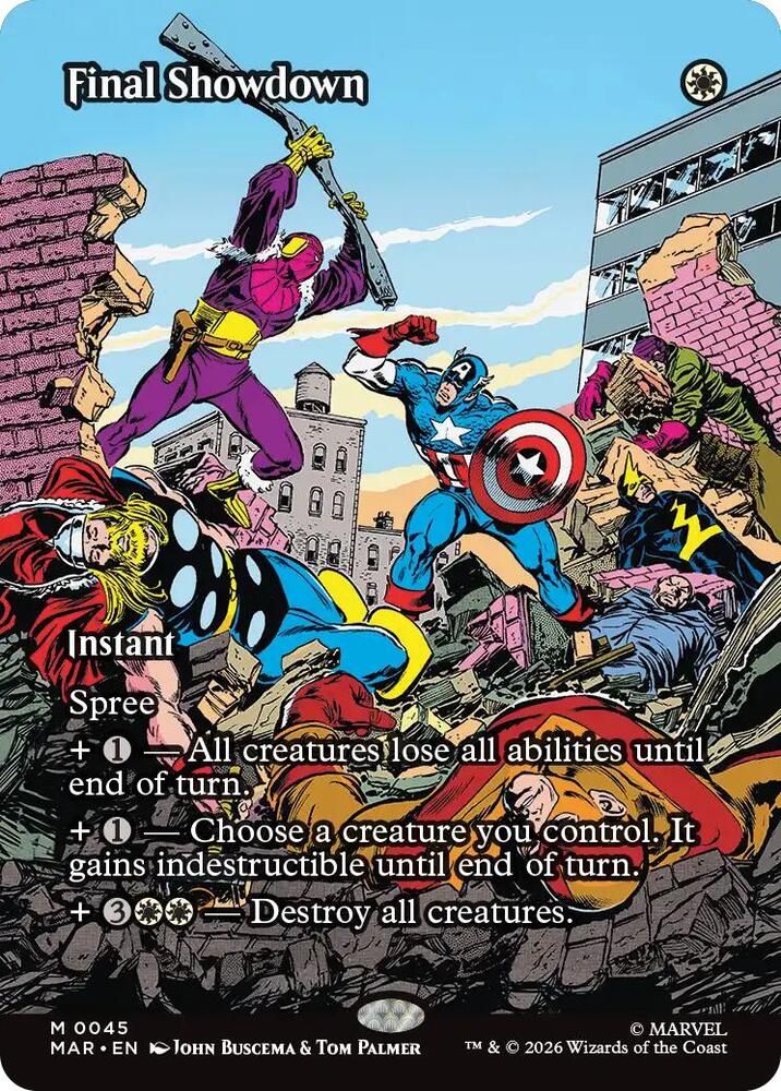 Final Showdown (Borderless) 45 card from Marvel Universe Eternal-Legal