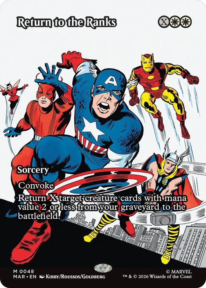 Return to the Ranks (Borderless) 48 card from Marvel Universe Eternal-Legal