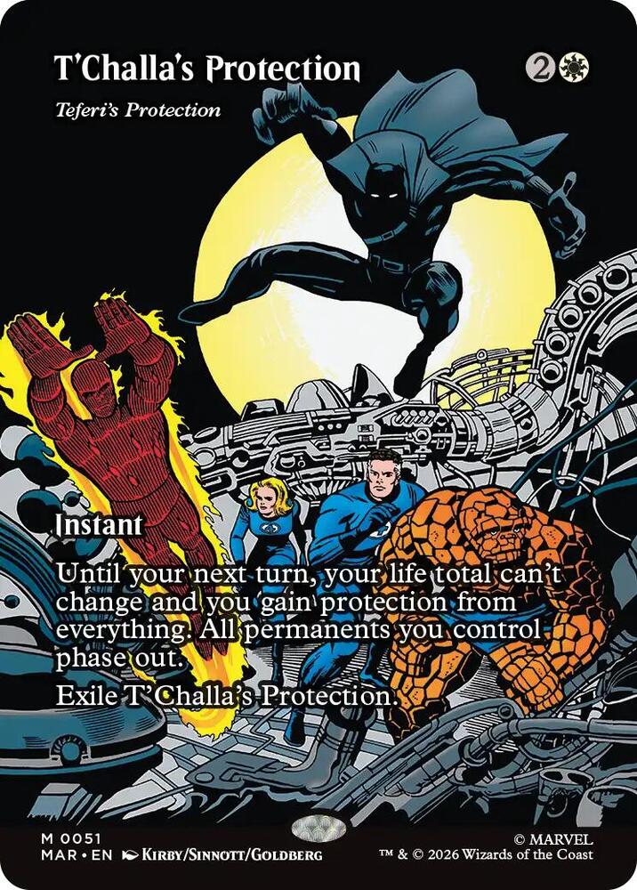 T'Challa's Protection - Teferi's Protection (Borderless) 51 card from Marvel Universe Eternal-Legal