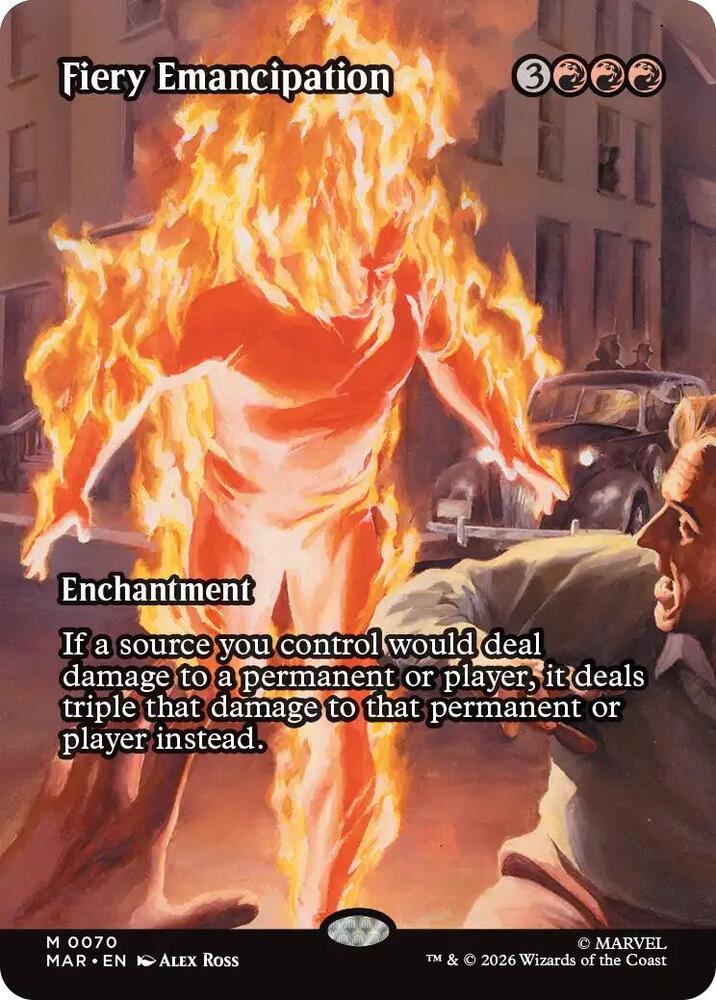 Fiery Emancipation (Borderless) 70 card from Marvel Universe Eternal-Legal