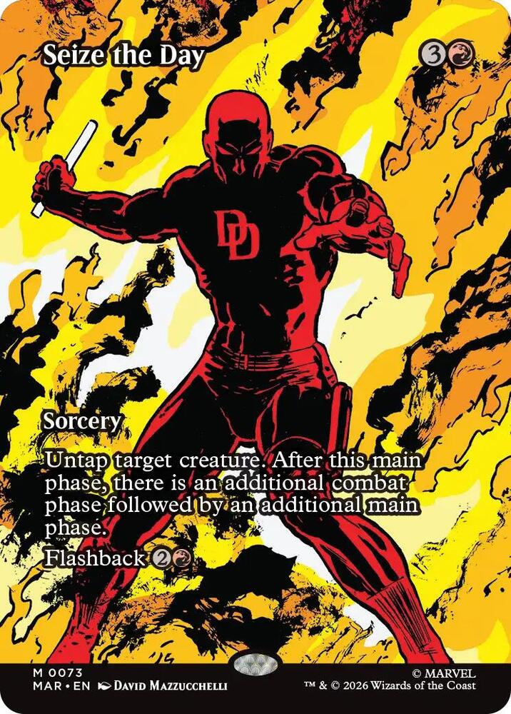 Seize the Day (Borderless) 73 card from Marvel Universe Eternal-Legal