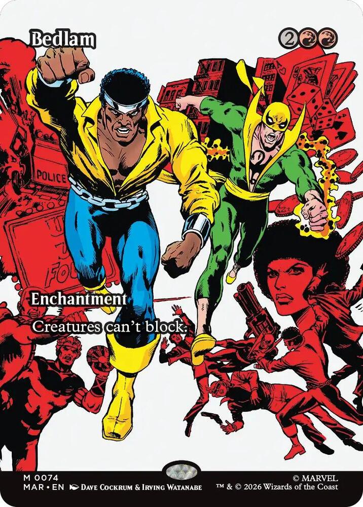 Bedlam (Borderless) 74 card from Marvel Universe Eternal-Legal