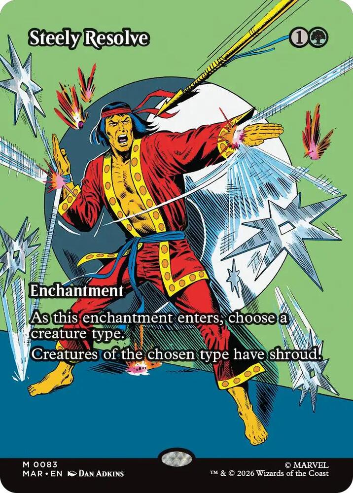 Steely Resolve (Borderless) 83 card from Marvel Universe Eternal-Legal