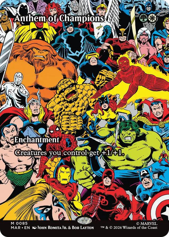 Anthem of Champions (Borderless) 85 card from Marvel Universe Eternal-Legal