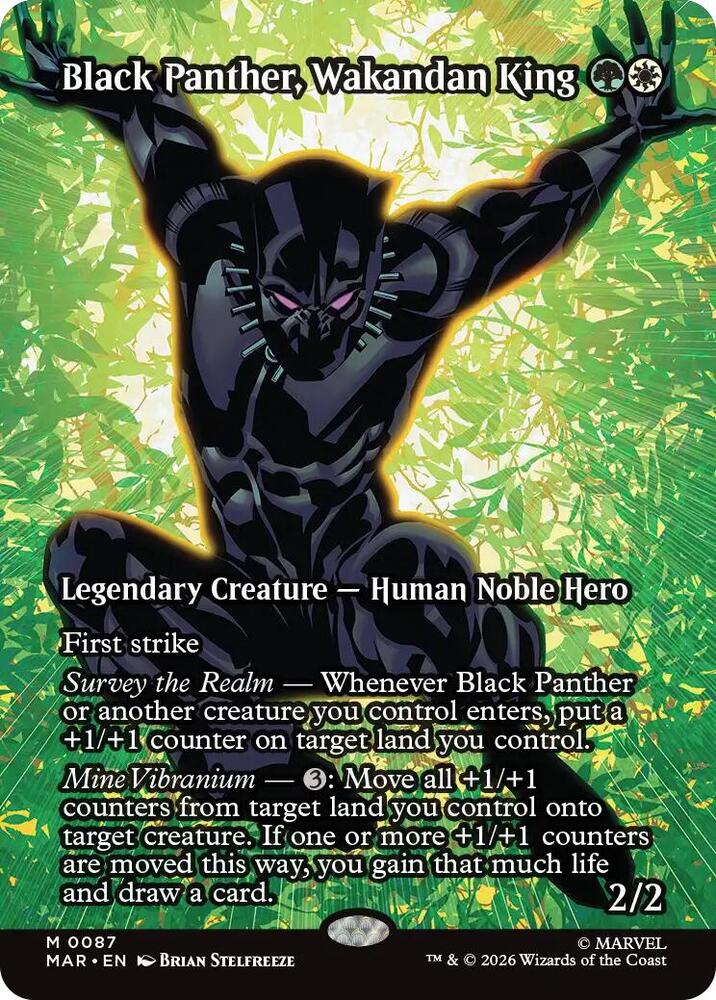Black Panther, Wakandan King (Borderless) 87 card from Marvel Universe Eternal-Legal