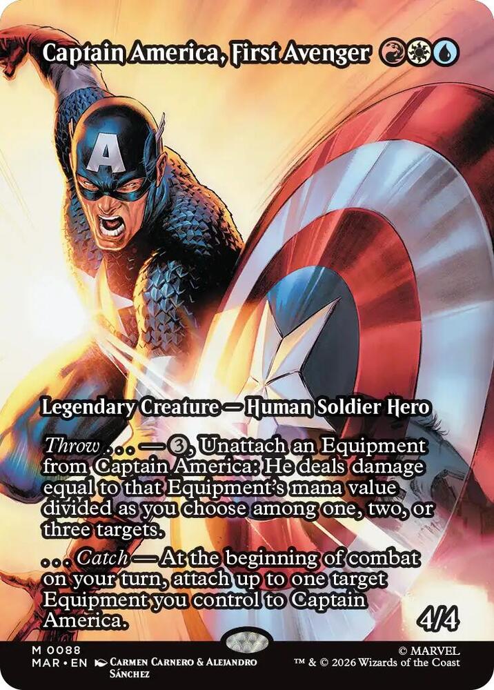 Captain America, First Avenger (Borderless) 88 card from Marvel Universe Eternal-Legal