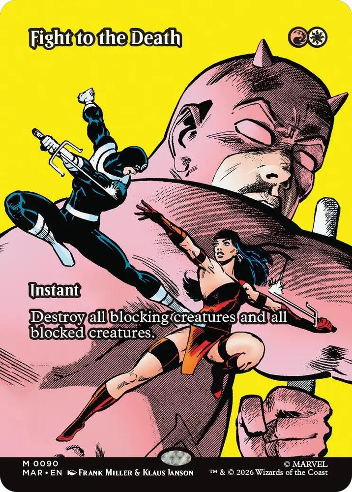 Fight to the Death (Borderless) 90 card from Marvel Universe Eternal-Legal