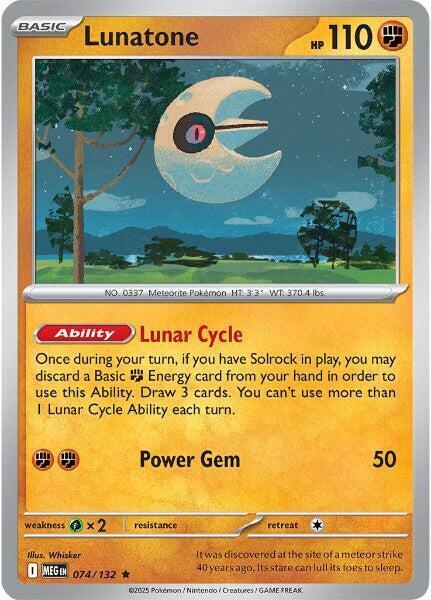Lunatone (Non-Holo) 074/132 card from Deck Exclusives