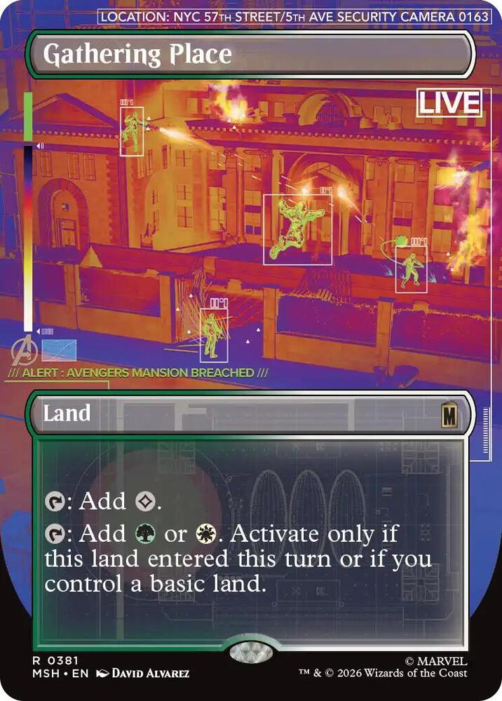 Gathering Place (Borderless) 381 card from Marvel Super Heroes