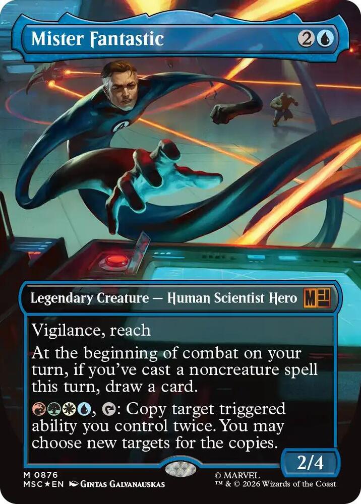 Mister Fantastic (Borderless) (Surge Foil) 876 card from Commander: Marvel Super Heroes