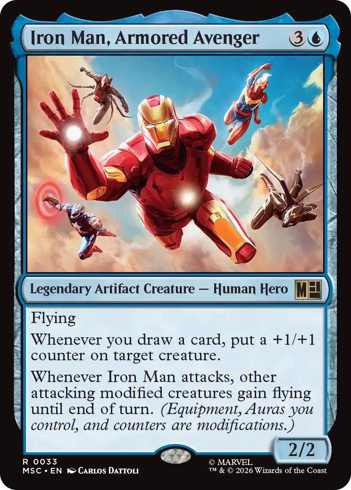 Iron Man, Armored Avenger (Surge Foil) 33 card from Commander: Marvel Super Heroes