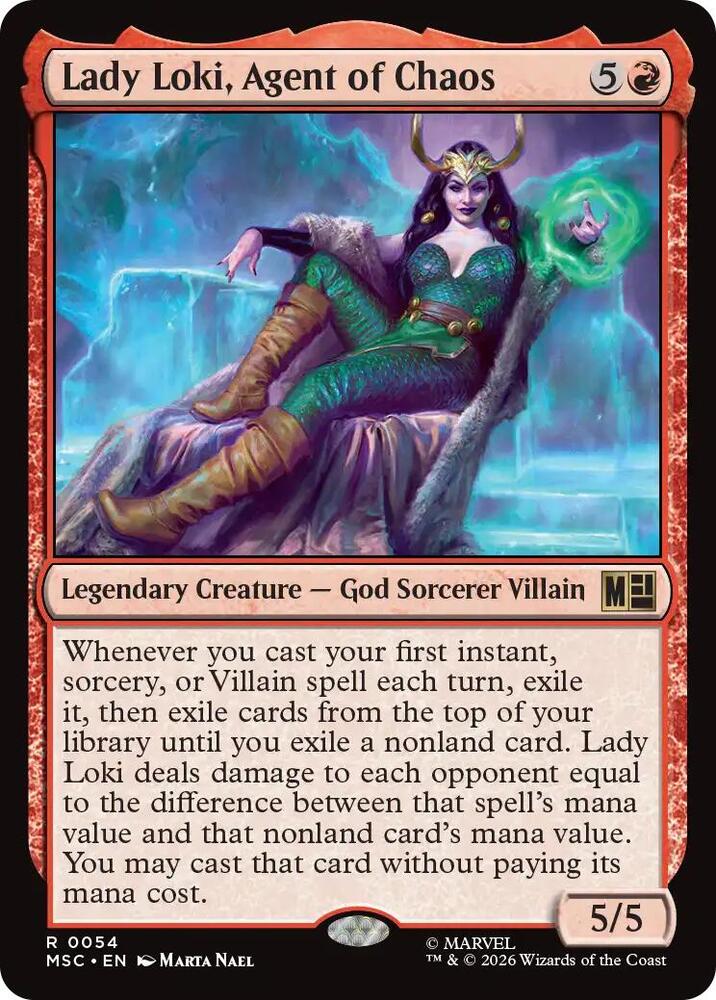 Lady Loki, Agent of Chaos (Surge Foil) 54 card from Commander: Marvel Super Heroes