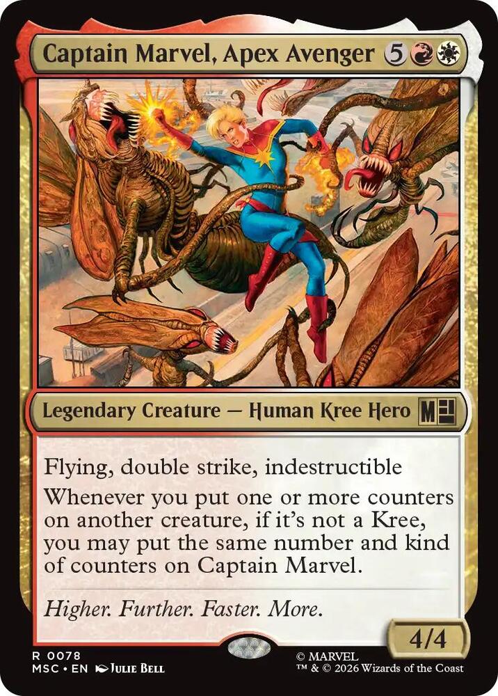 Captain Marvel, Apex Avenger (Surge Foil) 78 card from Commander: Marvel Super Heroes