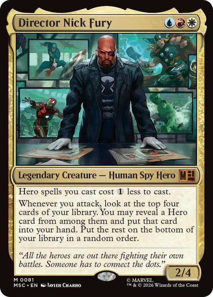 Director Nick Fury (Surge Foil) 81 card from Commander: Marvel Super Heroes